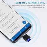 Czytnik kart TF, czytnik kart Micro SD, adapter czytnika kart pamięci TF typu C z adapterem USB C na USB kompatybilny z laptopami, MacBook, Samsung Galaxy (czarny)