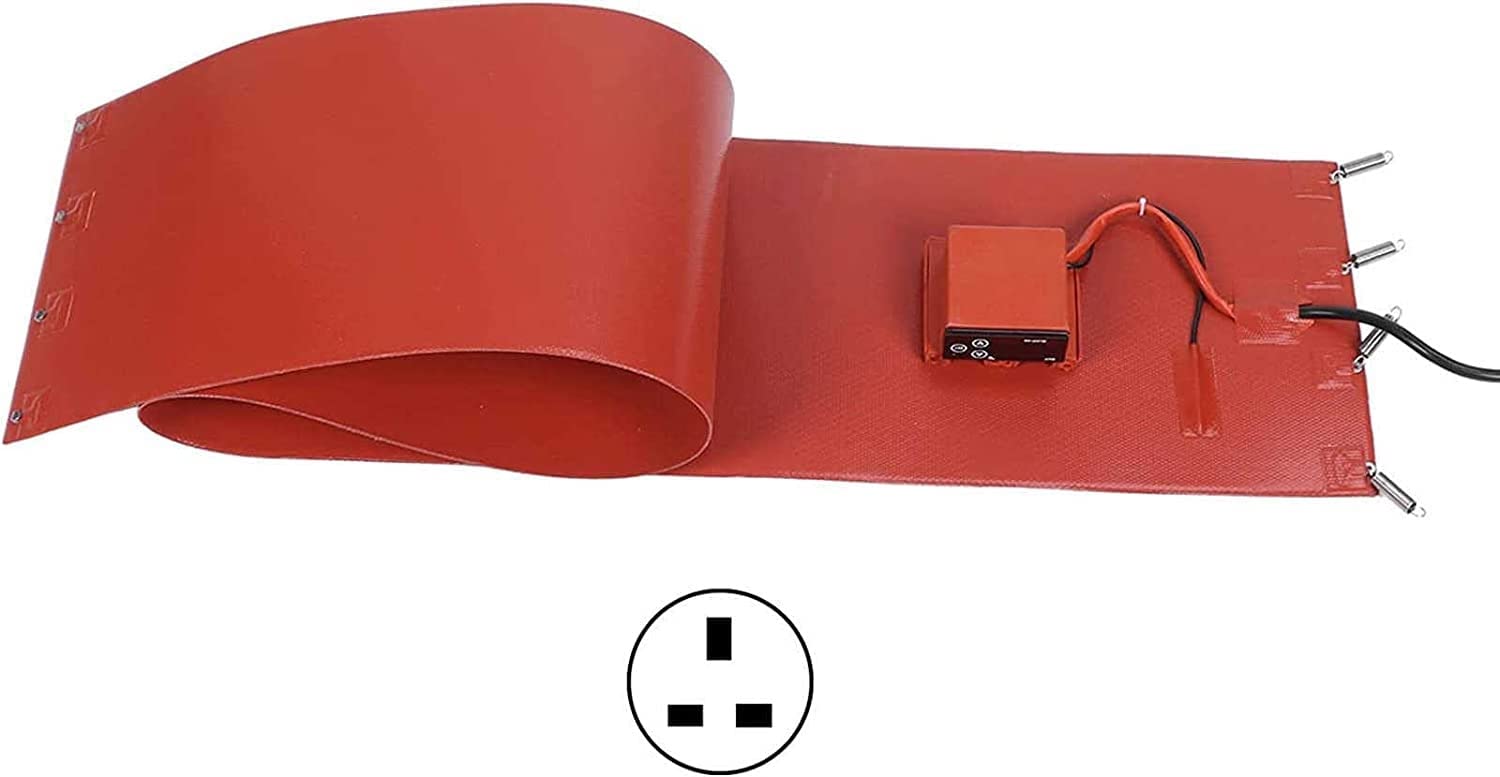 Chauffe-fût à huile en métal Réchauffeur de silicone de 200 L/55 gallons, coussin chauffant de bande de baril de chauffage de silicium de tambour d'huile en métal de 2000 W, baril d'huile de miel, a