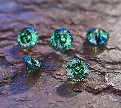 Loose Moissanite 2 Carat, Green Color Diamond, Vvs1 Clarity, Portuguese Cut Brilliant Gemstone For Making Engagement/Wedding/Ring/Jewelry/Pendant/Earrings/Necklaces Handmade Moissanite #TOP3