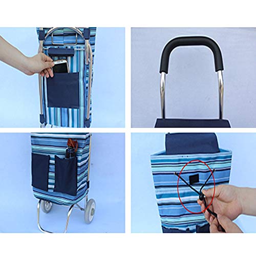 WUFENG Einkaufstrolley Aluminiumlegierung Lebensmittel Einkaufen Tragbar Faltbar Wasserdicht Leicht Und Praktisch 6… – Bild 3