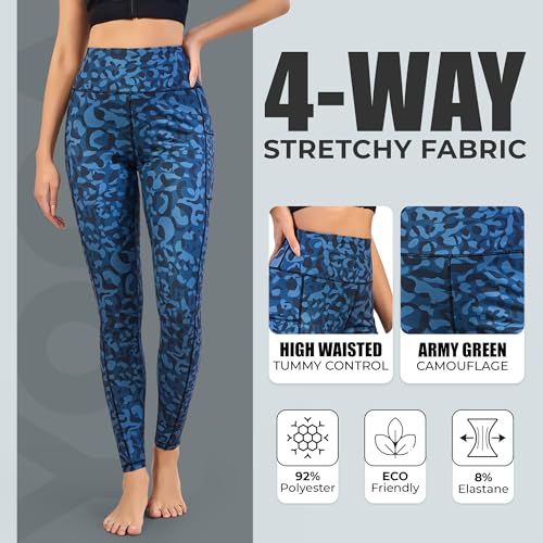 Love My Fashions® Printed Leggings for Women UK Tummy Control High Waist Gym Leggings with Pockets Ladies Camouflage & Leopard Print Tights Buttery Soft Stretchy Yoga Pants - Image 5