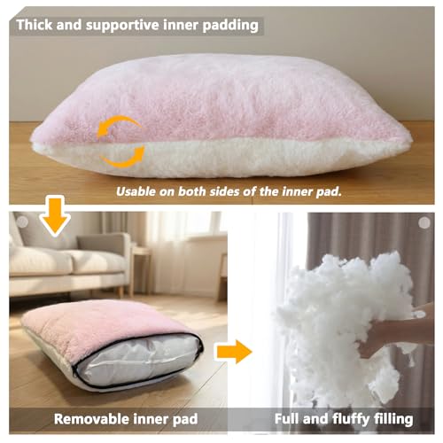 Image of Cat Bed for Indoor Cats,Foldable cat cave,Anti-Slip & Water-Resistant Bottom,cat Houses for Indoor Cats or Small Dogs, Kitten Tent, Rabbit Bed,2 in 1 pet Bed (Pink)