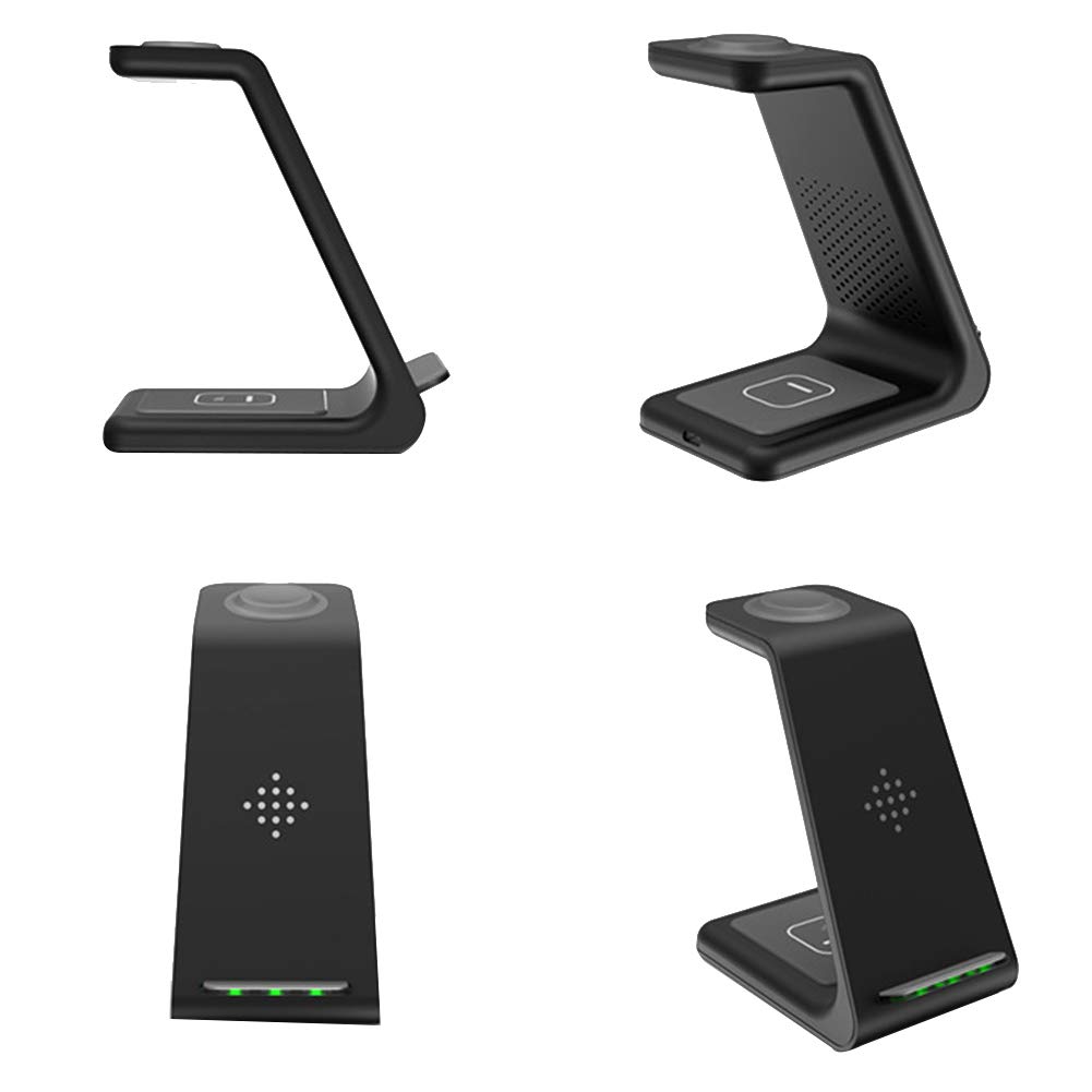 Caricatore senza fili, 3 in 1, stazione di ricarica wireless per Samsung S7/S7 Edge/S8/S9/S10/S10Plus, Galaxy Orologi e Buds, controllo della temperatura di ricarica veloce