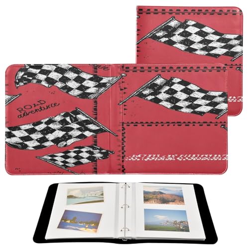 Álbum de fotos grande con diseño de bandera a cuadros, álbum de recortes autoadhesivo para fotos de 2x3, 4x6, 5x7 y 6x8 pulgadas, libro de fotos DIY para álbumes familiares, aniversarios, bebés y vacaciones miniatura 2