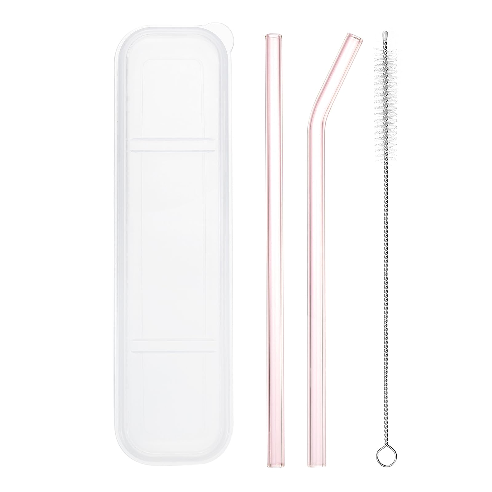 Pailles réutilisables en verre uxcell 8 mm rose pour boisson