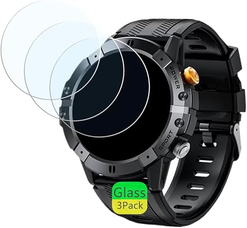 Protector de pantalla compatible con DEKELIFE AK57 Smart Watch de 1.52 pulgadas (paquete de 3) Película de vidrio templado compatible con Jdcrsj,