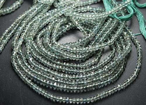 Aigue-marine mousse verte LKBEADS perles rondelles 4-5mm régulières pour éviter les fils fragiles