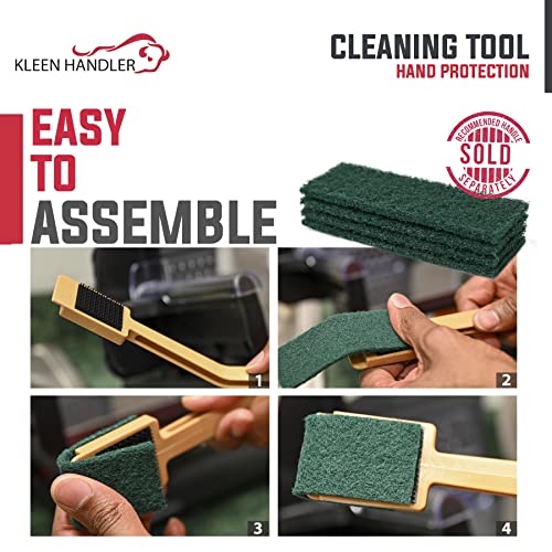 Image of Kleen Handler 60 Pcs Slicer EZ Scrub Pad - Electric Blade Cleaning Tool, Deli Slicing Machine Cleaner, Clean Mandolin Slicer Safely, Small Scrub Pads (Pack of 60)