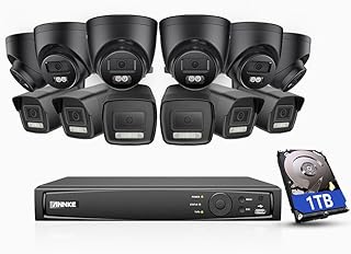 ANNKE AH500 3K AI PoE Security Camera System with Human/Vehicle Detection, IP67 Outdoor Network Cam with Smart Dual Light, Color Night Vision, 120 dB WDR, Built in Mic, 1TB Hard Drive