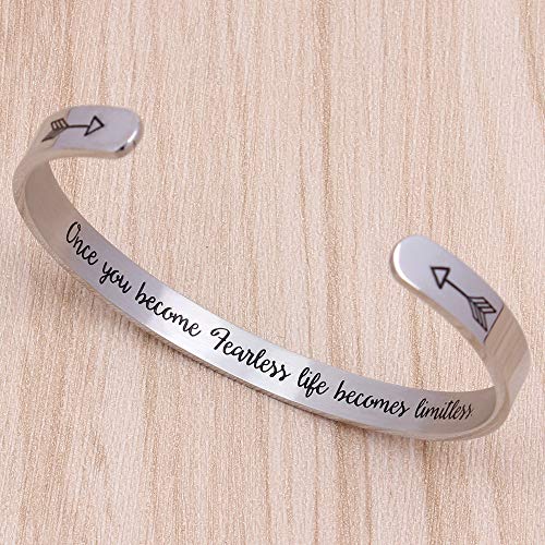 Btysun Inspirational Bracelets for Women,Birthday Gifts for Women Motivational Cuff Bangle