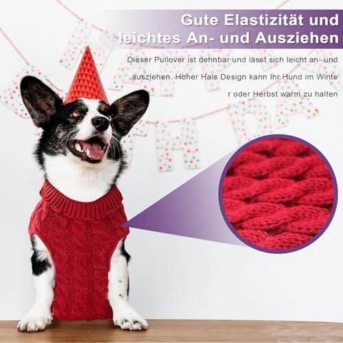 Voarge Knitted Dog Jumper, Pullovers for Sweater Warm Pullover Knitwear Outwear, Winter Clothes for Dogs Size French Bulldog - Image 4