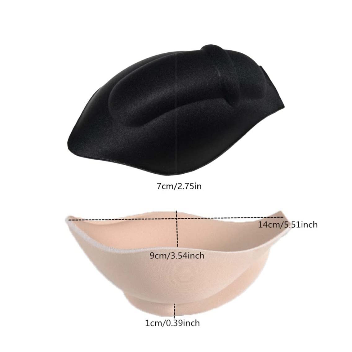 6 Imbottiture Per Costumi Da Bagno Uomo - Set Spugna Sottile Antiscivolo (2 Nero, 2 Bianco, 2 Pelle) - Per Piscina E Sport Acquatici