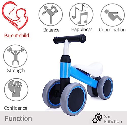 Baby Balance Bike, Ride On Toys For 1-2 Year Old, Best Cool Birthday Gifts For Boy And Girl, Christmas Kids Tricycle Blue #TOP5