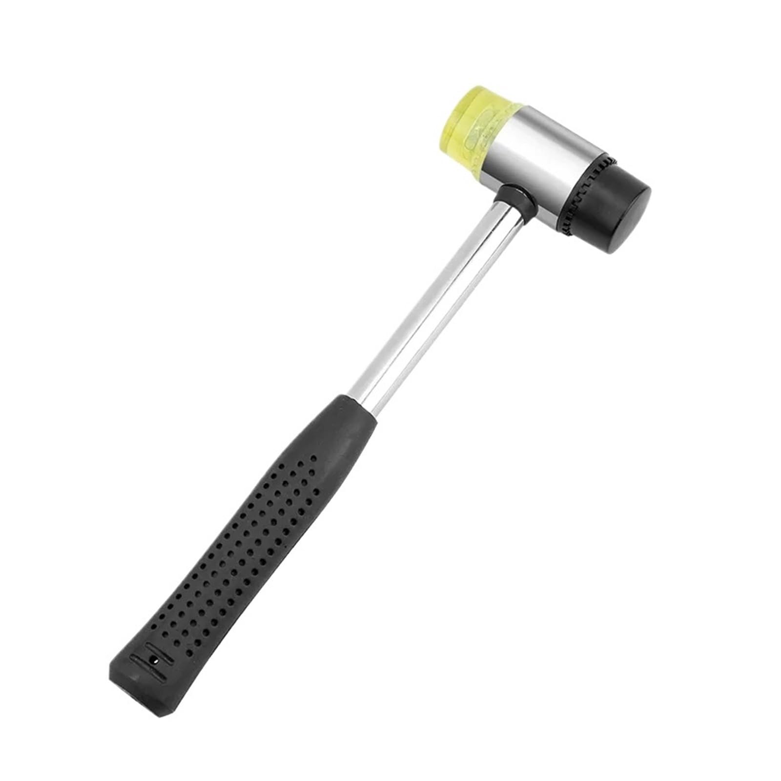 Mazo de goma de doble cara | Puntas reemplazables amarillas y negras que absorben los golpes y mango antideslizante(M1-2cm)