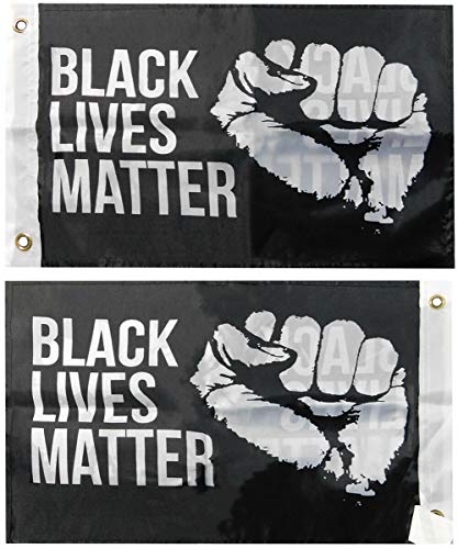 American Wholesale Superstore Black Lives Matter Fist Black Double Sided Rough Tex 68D Nylon 12