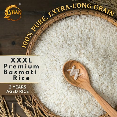 Image of Lihan Supreme XXXL Basmati Rice, 1kg - Premium Aged Long Grain, Extra Long, Fluffy & Aromatic | Ideal for Biryani, Pulao & Daily Meals 1kg (Pack of 1)