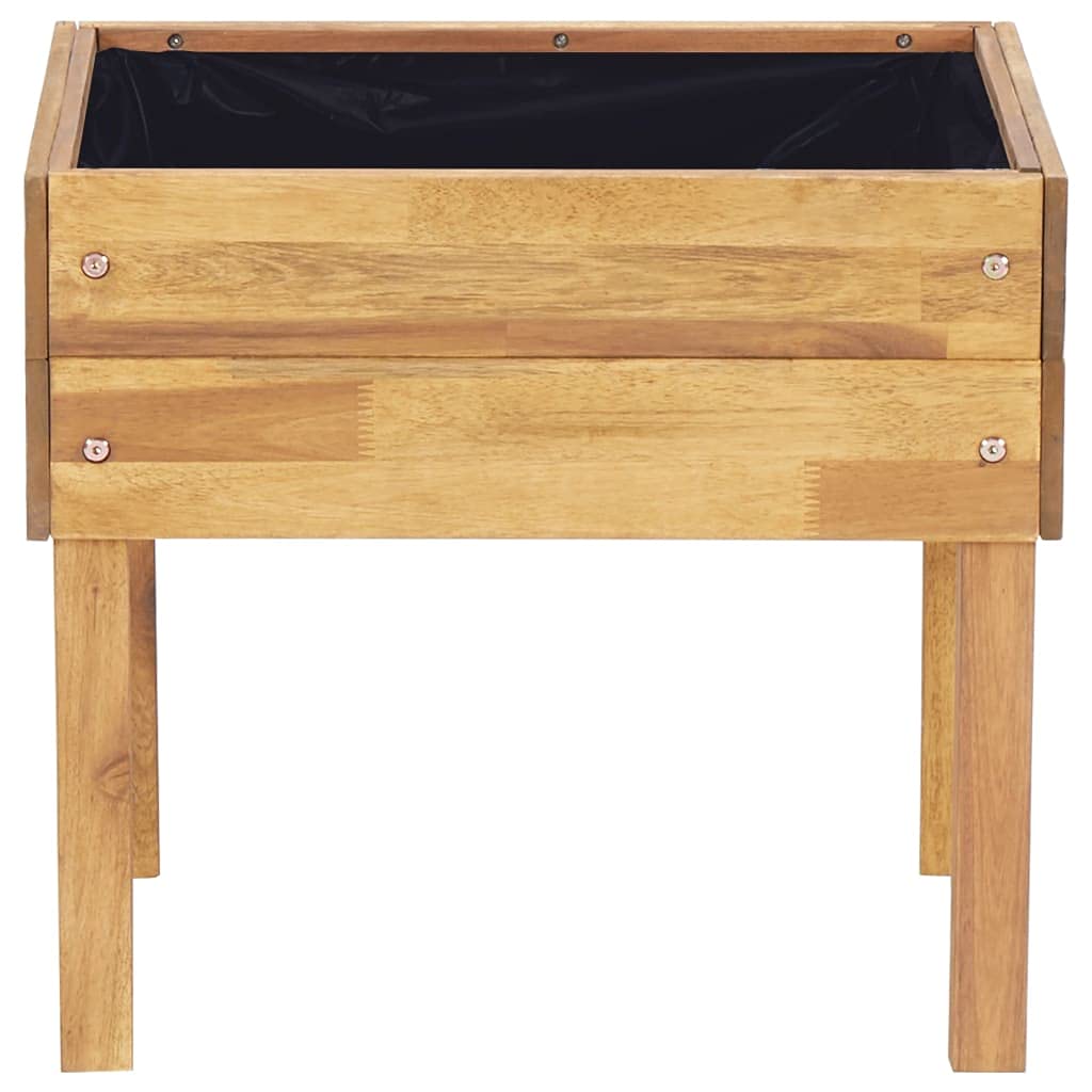 (Blitzlie ferung) con compartimento de almacenamiento, jardinera para balcón, terraza, macetero, jardinera, macetero, 50 x 40 x 45 cm, madera maciza de acacia