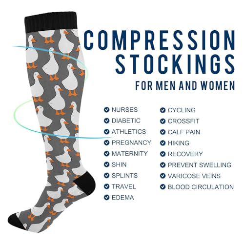 Image of Wusikd Heartbeat Symbol Compression Socks for Women and Men Circulation Black Long Socks for Athletic Running 1