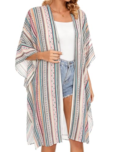 Image of Women's Kimono Beach Cover up for Summer Bathing Suits Cardigans Casual Loose Swimwear 2026