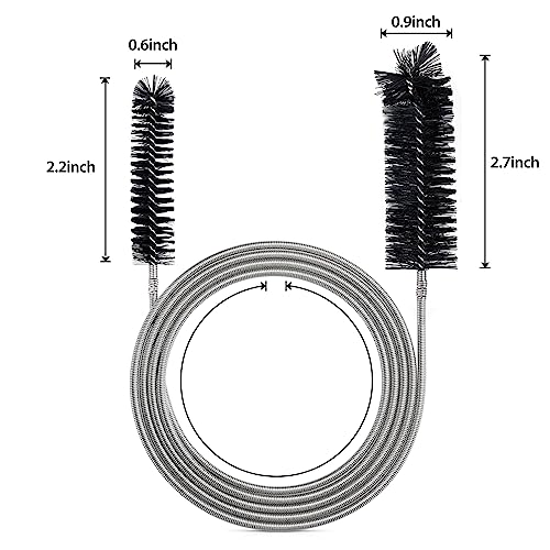 Drain Brush Pipe Cleaning Brush Slim Drain Hole Cleaning Tool Hose Flexible Feeding Tube Cleaning Brush Black Color - Thumbnail 6