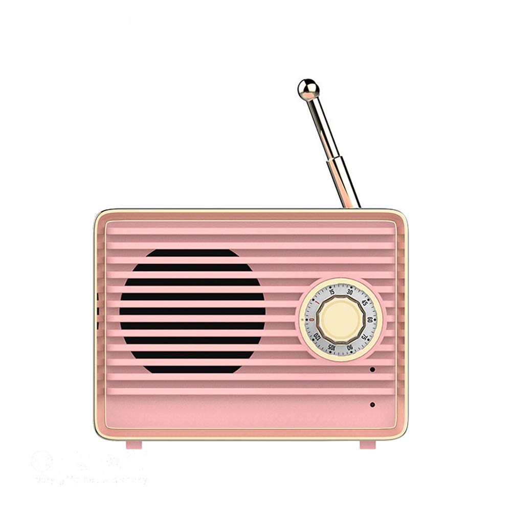 Haut-parleur Bluetooth rétro rose mini enceinte portable sans fil