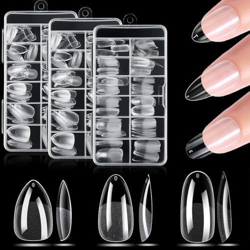 Uñas postizas Nail System Nail Form, 360 piezas, 3 estilos, 12 tamaños, puntas acrílicas para uñas, para manicura, reconstrucción de uñas y nail art