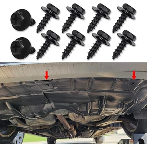 PACLVIO 10PCS Bumper Cover Splash Shield Mud Guard Screw Bolt, Liner Screw Bolt Replacement for Toyota Lexus Camry Highlander RAV4, ES, GS, LS, RX, OEM:90159-60498 Cover