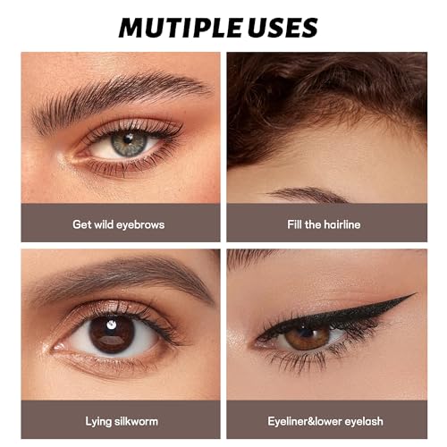 Eyebrow Pencil, 2Pcs Waterproof Microblading Eyebrow Pens, 4 Tip Precise Eye Brow Makeup Pen for Women to Effortlessly Create Hair Like Natural Brows, Non Dry Out and Last All Day (Ash Brown) - Thumbnail 6
