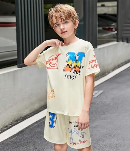 Image of KYDA KIDS Boy's 100% Pure Cotton Premium Printed Tshirt and Shorts Co-ords Set for boys
