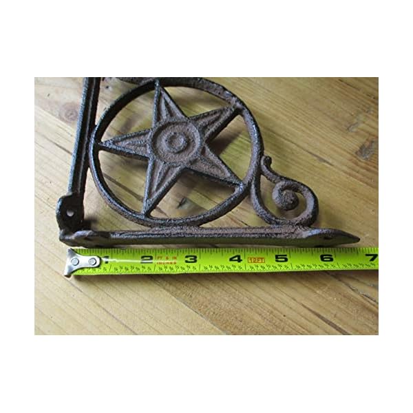Vintage 12 cast iron star brackets garden braces shelf bracket rustic corbels primitive  urban country home decor