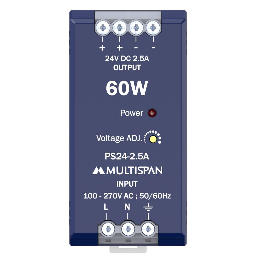 Multispan PS24-2.5A 60W 24V DC 2.5A Output Power Supply, Plastic Body, 100-270V AC Input-image-32