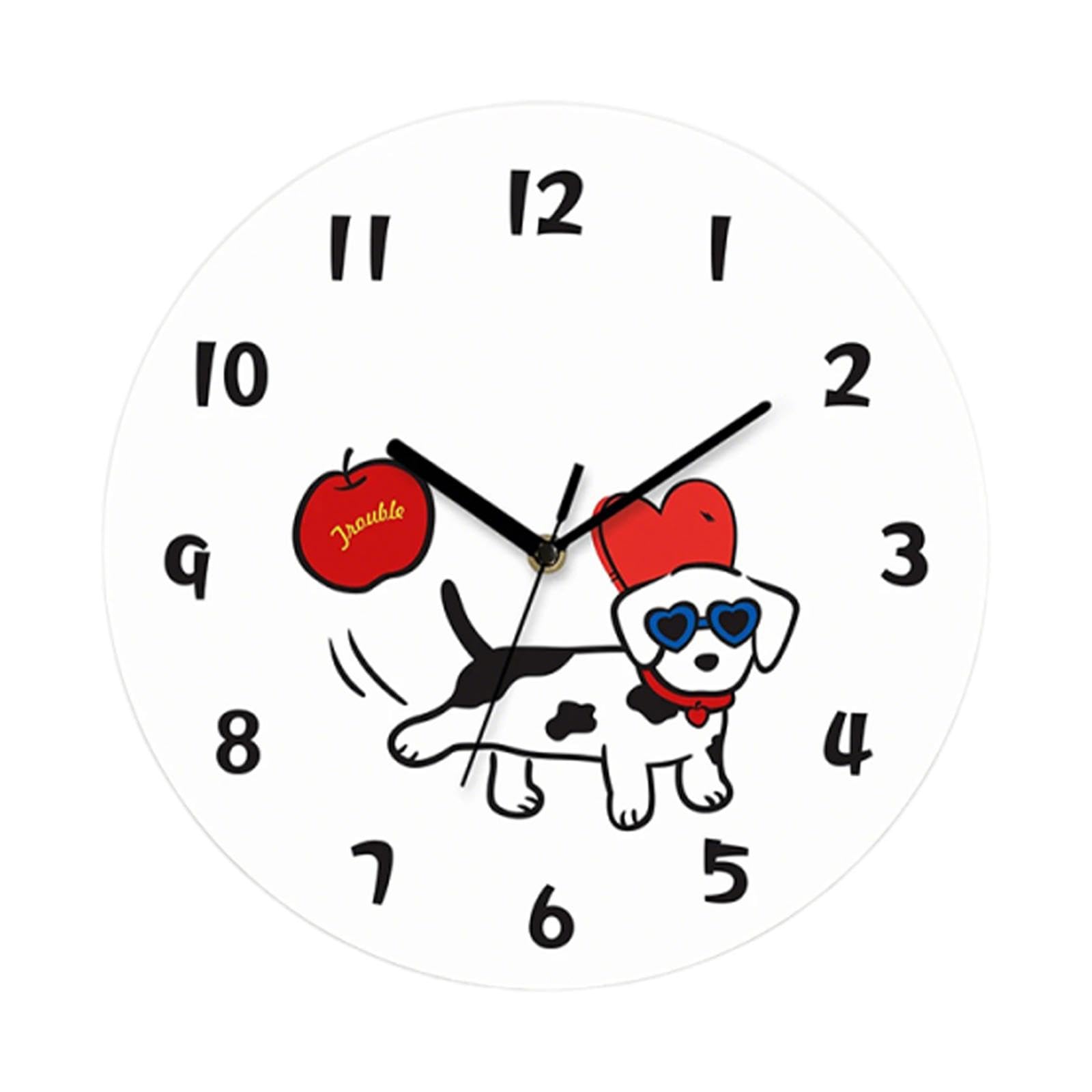 Horloge silencieuse chambre d'enfant motif chien mignon pour déco salon moderne
