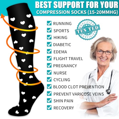 Image of Copper Compression Socks for Women & Men (6 pairs) - Best Support for Nurses, Running, Hiking, Recovery