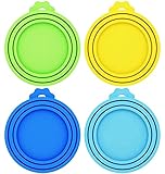 Pet Food Can Lids - Comtim 4 Pack Silicone Can Lids Covers for Dog Cat Food,Universal Size Fit Most...