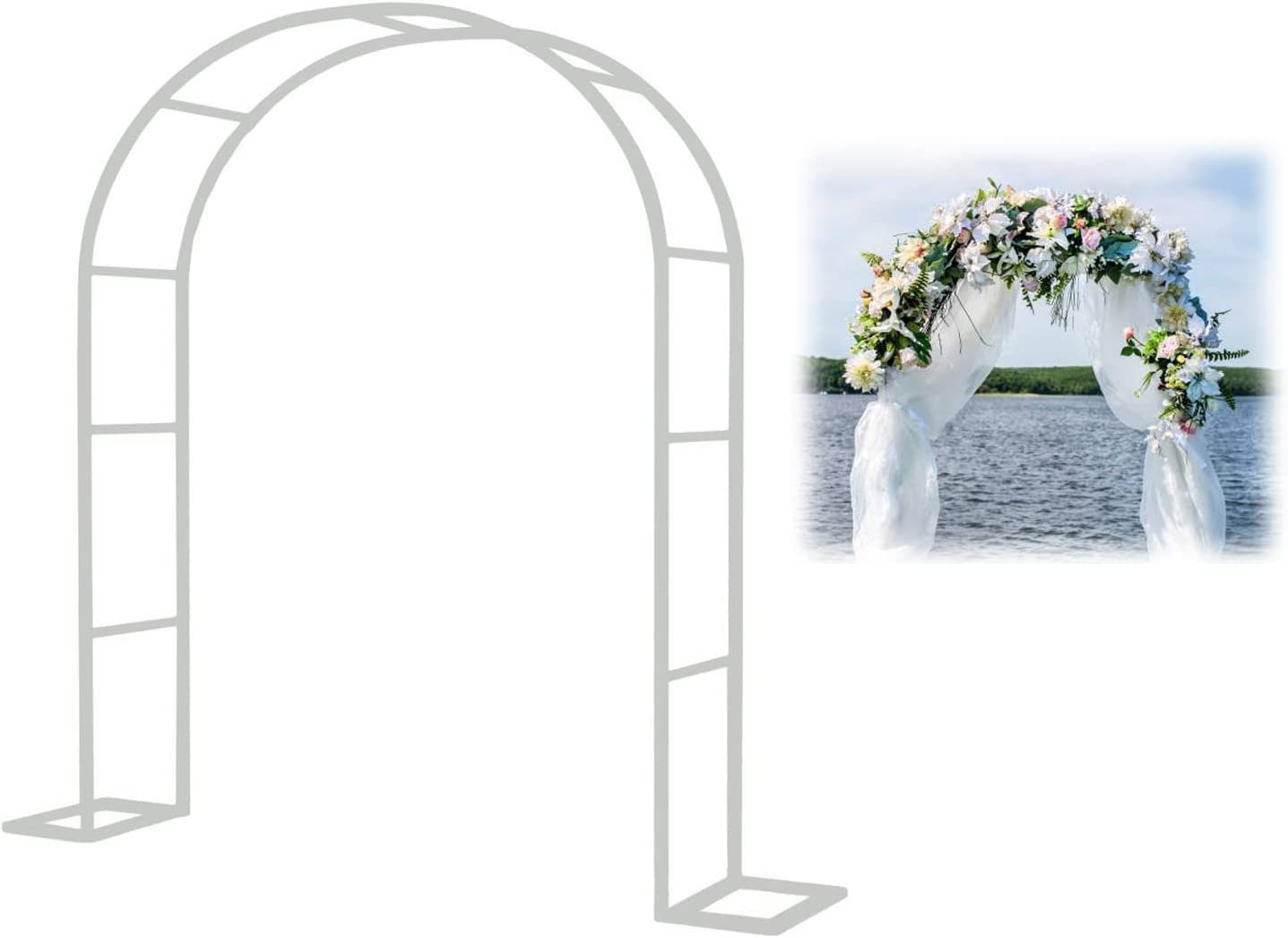 Arche de jardin en métal robuste blanc anti-effondrement pour plantes