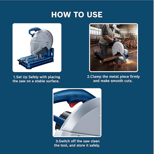 Image of Bosch GCO 14-24 J Heavy Duty Corded Electric Metal Cut Off / Chop Saw, 2,400W, 355 mm, Soft Start, Spindle Lock, Robust Base, 18 Kg + 1 Bosch cutting disc, 1 Year Warranty