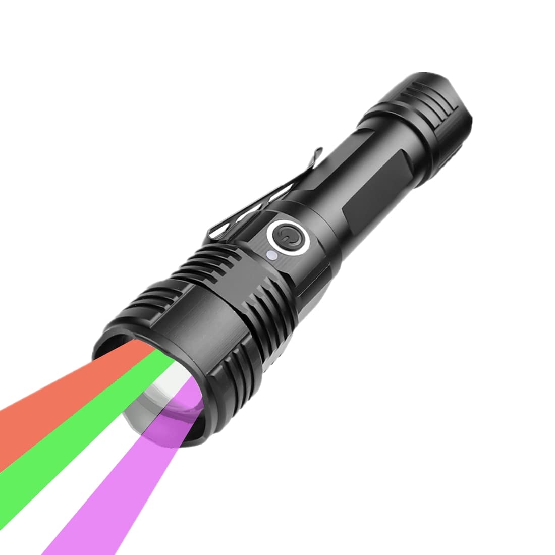 Amazon.co.jp: WINDFIRE 4色合1戦術懐中電灯 赤-緑-紫外線-白色