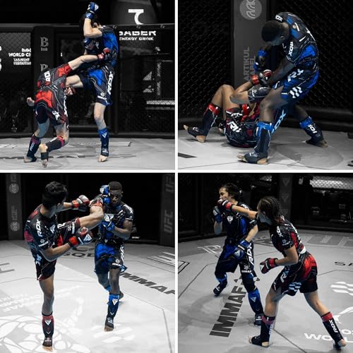 RDX Pantalones cortos de MMA aprobados por IMMAF, diseño de aberturas laterales, adecuado para boxeo, muay thai, kickboxing y entrenamiento de gimnasio - imagen 7