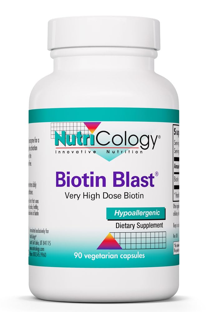NutriCology Biotin Blast 100 mg, Hair Skin and Nails, 90 Capsules