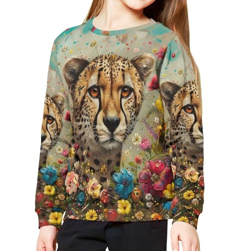PinUp Angel Funny Animal Graphic Pullover Long Sleeve Cute Oil Painting Patterned Pullover Tops Cartoon Sweatshirt For Kids2