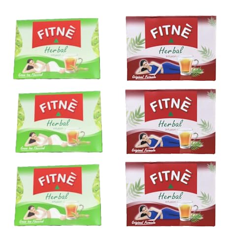 FITNE Thé Minceur Original de Thaïlande | 3 Rouge et 3 Vert | Détox, Feuilles de Séné, Herbal Detox, Brûleur de Graisses, Tisane Senna, Weight Loss Tea, Slim Métabolisme