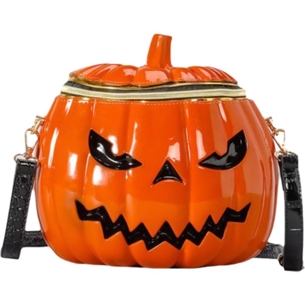 Sac citrouille d'Halloween en cuir pour transporter vos bonbons ou friandises