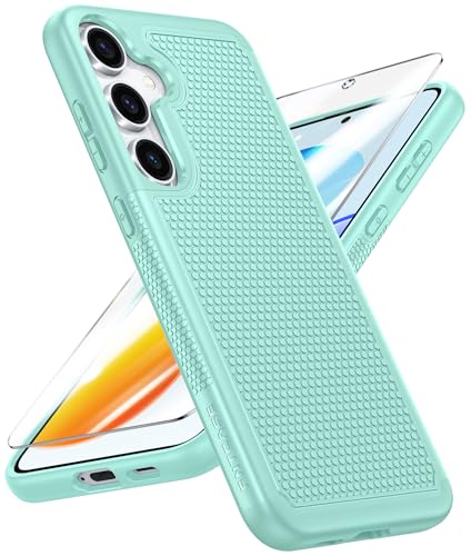 Image of FNTCASE for Samsung Galaxy S25-Plus Case: S24-Plus Dual Layer Heavy Duty Phone Protective Cover Shockproof Rugged with Non-Slip Textured - Military Drop Protection Bumper Tough - 6.7 inch (Mint Green)