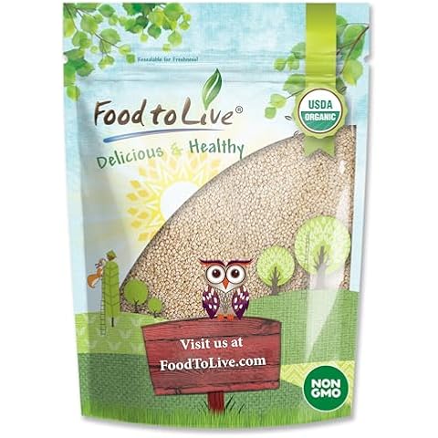 Food to Live Organic Royal White Quinoa, 5 Pounds - Whole Grain, Non-GMO, Kosher, Raw, Vegan, Sirtfood, Bulk Cover