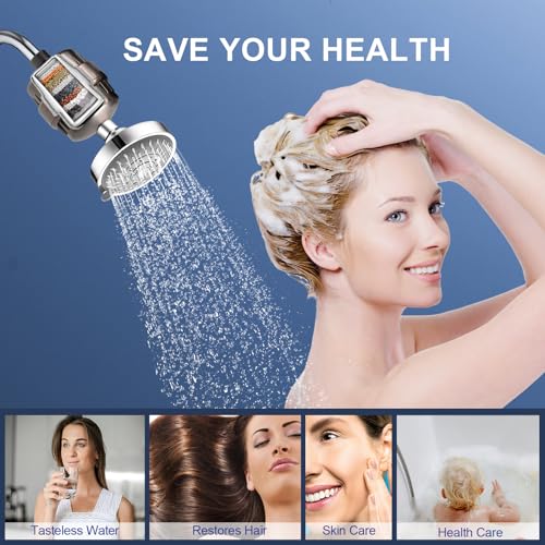 Image of Aquatrend Shower Water Filter, 15 Stage Shower Head Filter for Hard Water, High Output Water Filters for Removing Chlorine and Fluoride, Improves the Condition of Your Skin, Hair and Nails - ORB