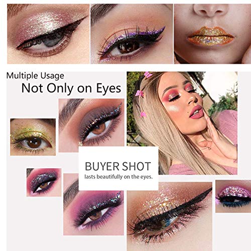 Hacaus 2Pcs Liquid Eyeliner Glitter Liquid Eyeliner Metallic Shimmer Eyeshadow, Long Lasting Waterproof Makeup Eyeliner Color Silver Gold #TOP3