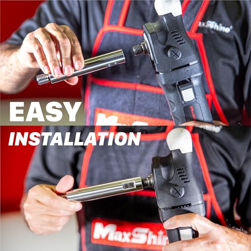 Image of Maxshine Universal Stainless Steel Extension Shaft Set for Rotary Machines - 2 inch, 3 inch & 5 inch Polisher Extenders for 5 /8 inch Backing Plates - 3-Piece Rotary Polisher Accessory for Car Polishing & Detailing