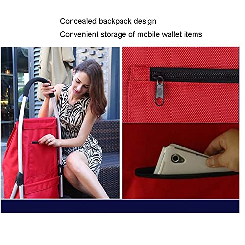 BIAOYU Einkaufstrolley Faltender Einkaufswagen mit 6 Rädern Großer Kapazität Klettern Treppenwagen mit… – Bild 6