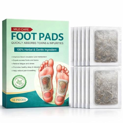 Image of Detox Foot Patches Overnight Bamboo 10PCS Vinegar, Herbal Detox Foot Pads with Ginger, Foot Detox Pads for Sleep & Relaxation, Acupoint Foot Patches for Stress Relief, Natural Foot Care for Men & Women
