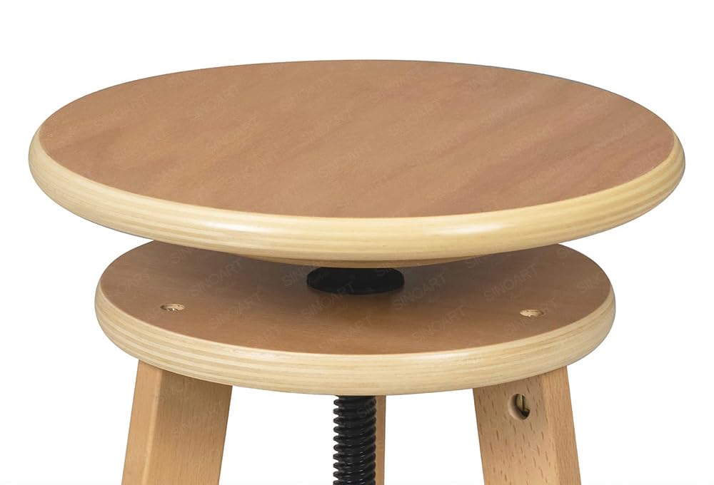 Paintersisters Höhenverstellbarer Malhocker aus Buchenholz – Ideal für Künstler, Küche, Büro, Atelier, Zeichenhocker, Künstlerhocker, Barhocker